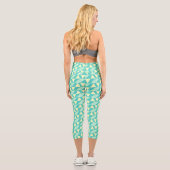 Leggings Capri Formes géométriques en Turquoise et Jaune (Verso)