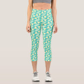 Leggings Capri Formes géométriques en Turquoise et Jaune (Recto)
