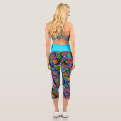 Leggings Capri Formes très colorées abstraites art 10 (Verso)