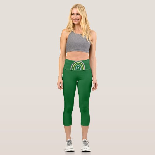 Leggings Capri Four Leaf Clover Rainbow St Patrick's Day (Recto)