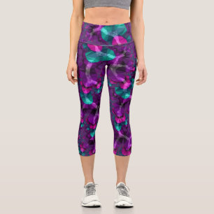 Leggings Capri Fractale Poly Low Ton Jouet Boho Hippie Coloré
