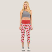 Leggings Capri Fraise D'Été Rose Et Rouge (Recto)