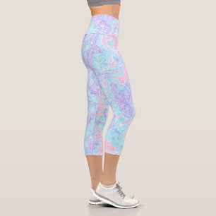 Leggings Capri Frottes de bonbons en coton 
