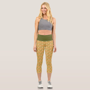 Leggings Capri Fruit Basket Pattern Collection - Banana