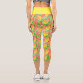 Leggings Capri Fruit citron motif jaune et pêche rose (Verso)