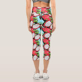 Leggings Capri fruit de dragon rouge (Verso)