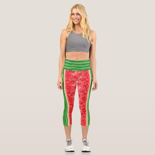 Leggings Capri Fruit de pastèque (Recto)