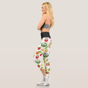 Leggings Capri Fruit Gums Drôle Avec Motif Visage