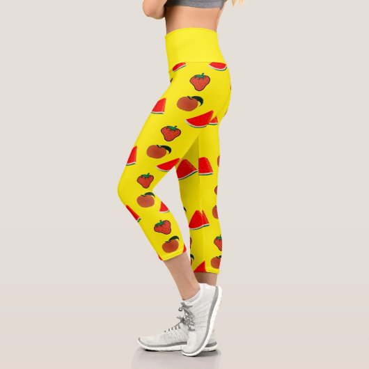 Leggings Capri Fruits d'été en jaune (Gauche)