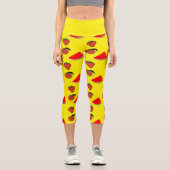 Leggings Capri Fruits d'été en jaune (Recto)