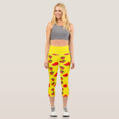 Leggings Capri Fruits d'été en jaune (Recto)