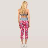 Leggings Capri frutal rouge et gris avec motif cerise (Verso)