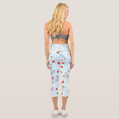 Leggings Capri "Full House Frenzy : Dispersé Quad Threes" (Verso)
