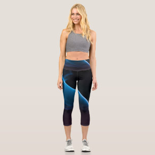 Leggings Capri Fumée bleue sur le capri noir