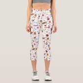 Leggings Capri Fun Casquette violet Catoween, mignon Citrouille o (Recto)