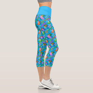 Leggings Capri fun coloré Jack Russell Terriers chien de piscine 