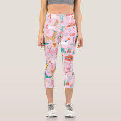 Leggings Capri Fun de Noël : Animal Motif sans Seamless. (Recto)
