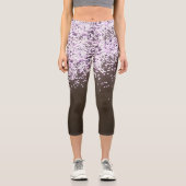 Leggings Capri Fun Festif Pink Confetti sur Brown (Recto)