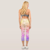 Leggings Capri Fun rose violet jaune coeur or Motif (Verso)