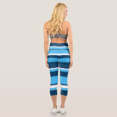 Leggings Capri Funky Abstrait Art clair Bleu foncé Blanc (Verso)
