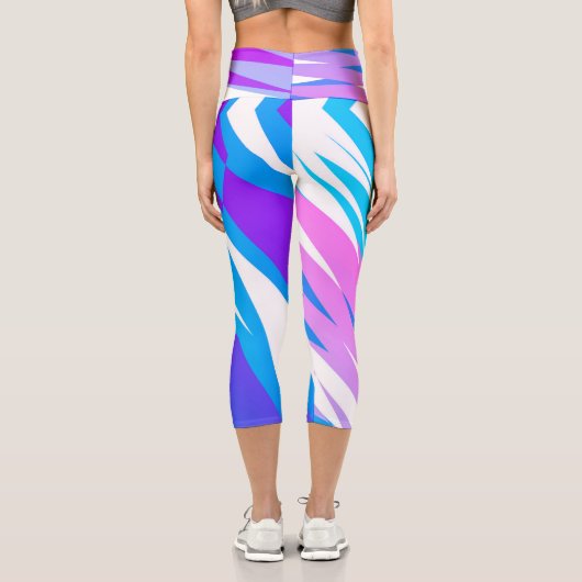 Leggings Capri Funky Abstrait Art Pastel rose violet (Verso)