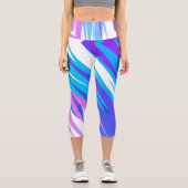Leggings Capri Funky Abstrait Art Pastel rose violet (Recto)
