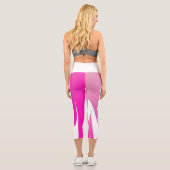 Leggings Capri Funky Abstrait Art violet rose blanc (Verso)