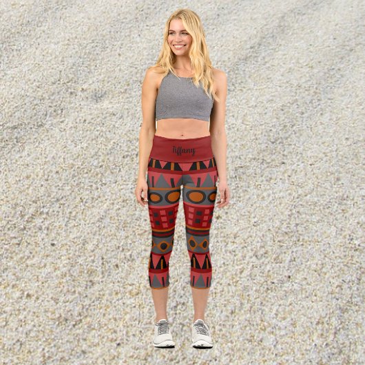 Leggings Capri Funky Boho Motif tribal