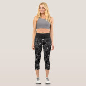 Leggings Capri Funky Retro Black White Computer Circuit Board (Recto)