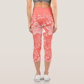 Leggings Capri Funky Retro Cool moderne Fleurs Motif d'art (Verso)