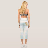 Leggings Capri Funny Brûlé Repassage Mignon Bébé Rayures Bleues (Verso)