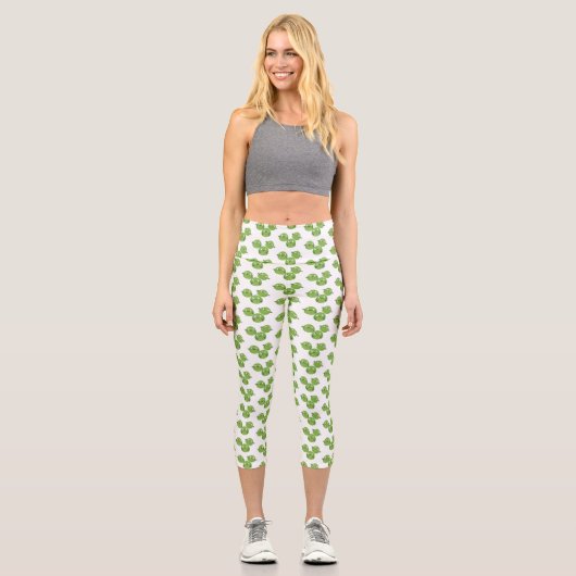 Leggings Capri Funny Brussels sprouts légumes caricature (Recto)