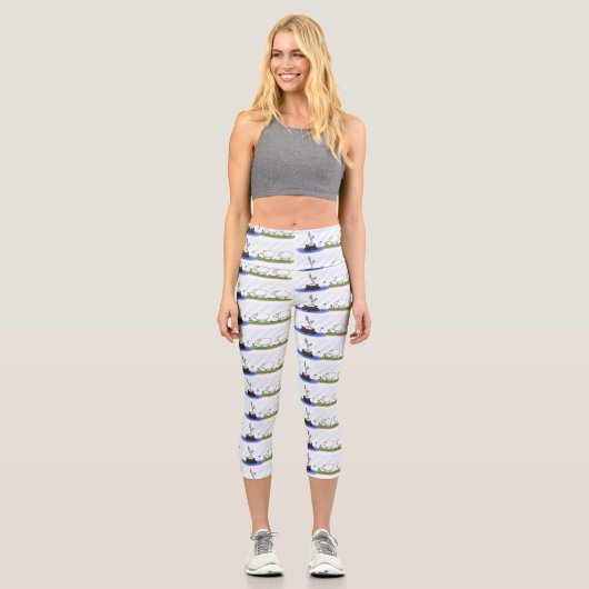 Leggings Capri Funny hippo birdie deux brebis (Recto)