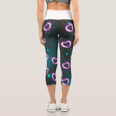 Leggings Capri Galaxie de coeur (Verso)