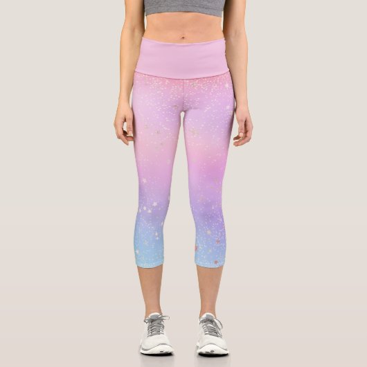 Leggings Capri Galaxie des Stars de Parties scintillant holograph (Recto)