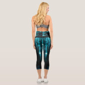 Leggings Capri Galaxie numérique bleue Starry Space Capri Legging (Verso)