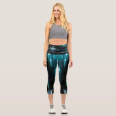Leggings Capri Galaxie numérique bleue Starry Space Capri Legging (Recto)