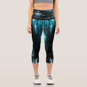 Leggings Capri Galaxie numérique bleue Starry Space Capri Legging (Recto)