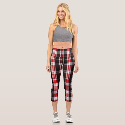 Leggings Capri Gamme Abstraite Red Black (Recto)