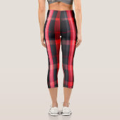 Leggings Capri Gamme Abstraite Red Black Plaid (Verso)