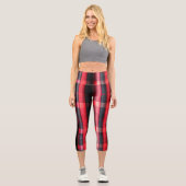 Leggings Capri Gamme Abstraite Red Black Plaid (Recto)