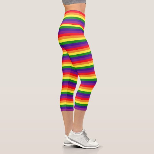 Leggings Capri Gay pride de bande couleur Rainbow 6 (Droite)