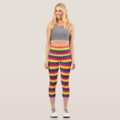 Leggings Capri Gay pride de bande couleur Rainbow 6 (Recto)