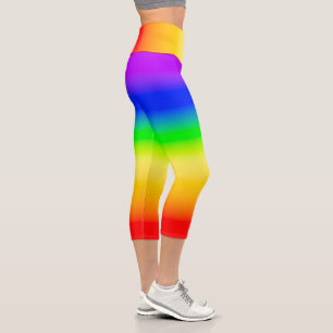 Leggings Capri Gay pride LGBT Arc-en-ciel Drapeau Ombre Couleurs 