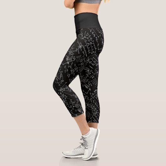 Leggings Capri Geeky Math Mathematics Yoga féminin en course (Gauche)