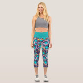 Leggings Capri Gemmes d'aqua, perles et pourpre (Recto)
