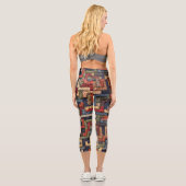 Leggings Capri Géométrie brodée, texture ethnique (Verso)