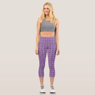Leggings Capri Géométrie de Mandala d'Énergie de Paix Violette