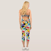 Leggings Capri Géométrie folle Art Abstrait coloré (Verso)