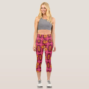 Leggings Capri Géométrie intemporelle : Motif sans couture